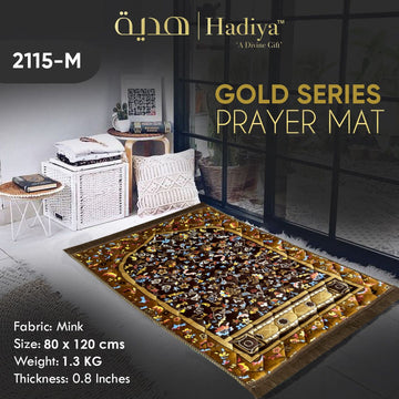 Gold Series Prayer mat Printed Jaye-Nemaaz (Golden Flower)