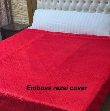 King Size Emboss Razai Cover – Premium Textured Bedding (Red)