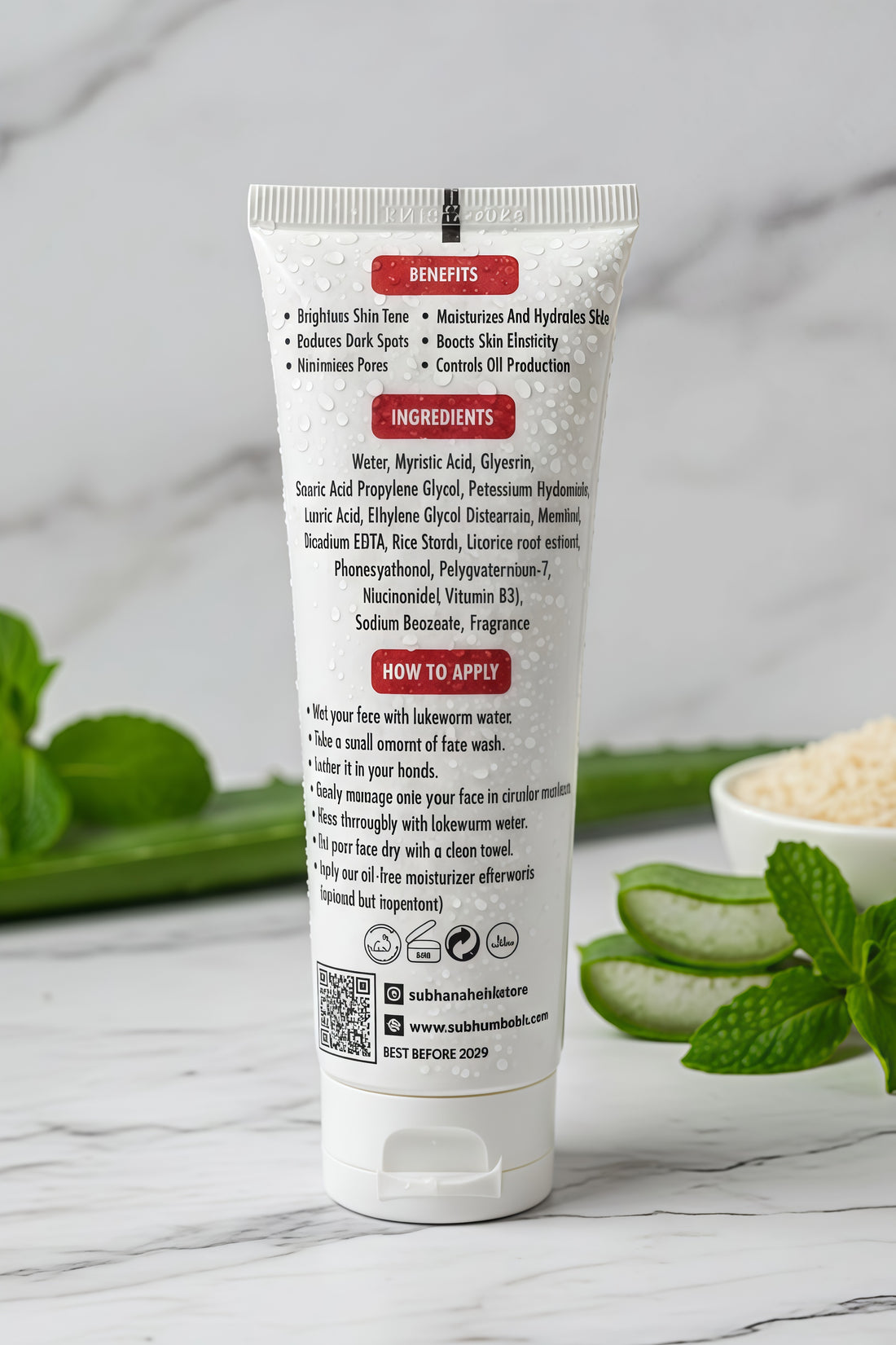 Rice Water Face Wash-For Men & Women