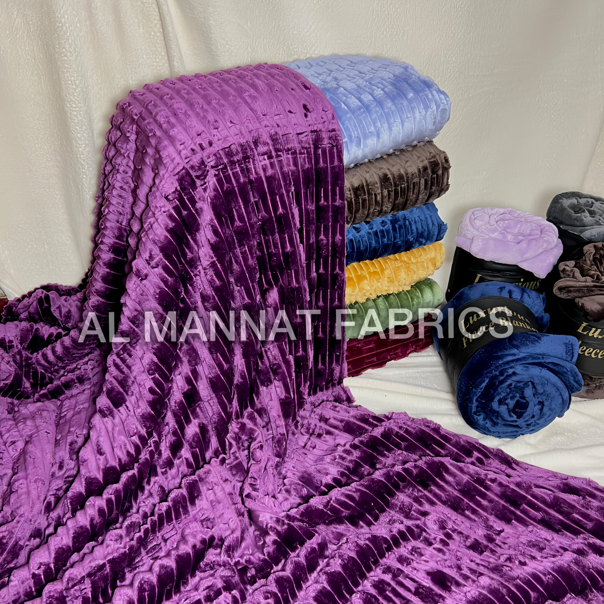 Flannel Fleece Embossed plain Blanket