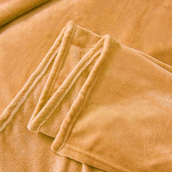 Flannel Fleece Plain Blanket-Golden